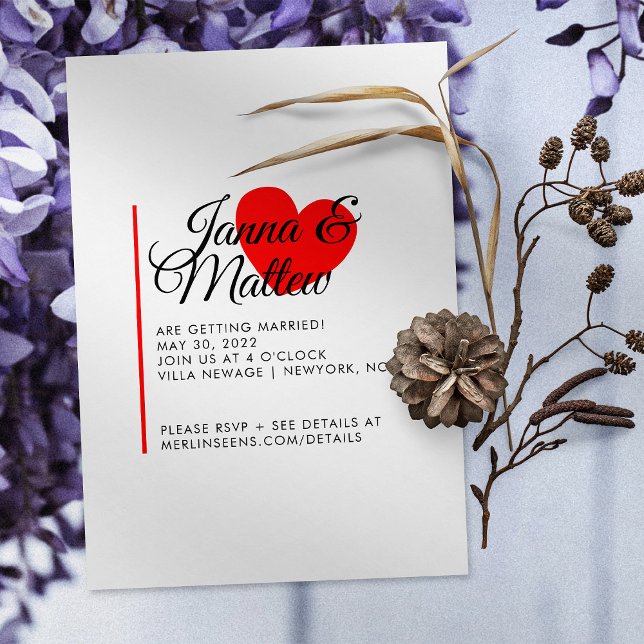 Invitation Simple Coeur Rouge Le Mariage De L'Invitation (Créateur téléchargé)