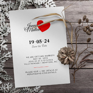 Invitation Simple Coeur Rouge Le Mariage De L'Invitation Da