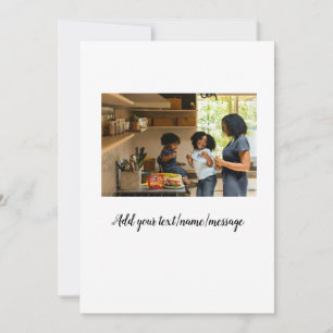Invitation simple collage de photos nom famille maman minimal