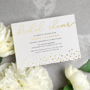 Invitation simple Confetti Fête des mariées Foil