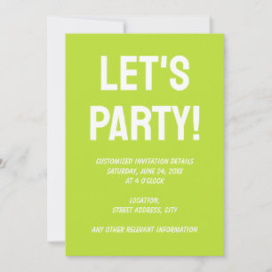 Invitation Simple couleur solide clair acide vert citron
