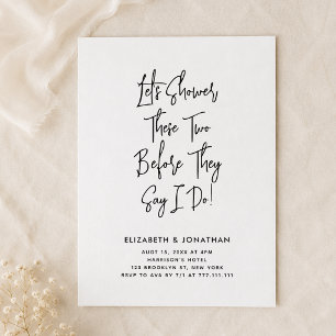 Invitation Simple couple de script se douche avant de dire ou