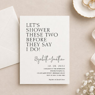 Invitation Simple Couple Fête Avant de Dire Oui au Mariage
