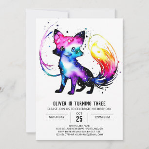 Invitation Simple Custom Fox Digital Boy Anniversaire