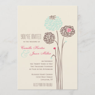 Invitation Simple Dahlia - Rustique Mariage moderne