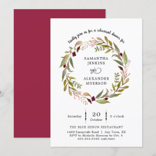 Invitation simple de dîner de répétition de