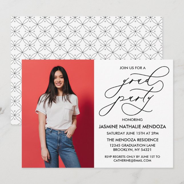 INVITATION SIMPLE DE DIPLÔME DE CALLIGRAPHIE SIMPL (Devant / Derrière)