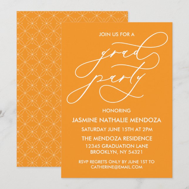 INVITATION SIMPLE DE DIPLÔME DE CALLIGRAPHIE SIMPL (Devant / Derrière)