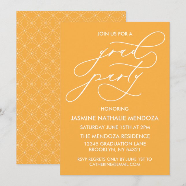 INVITATION SIMPLE DE DIPLÔME DE CALLIGRAPHIE SIMPL (Devant / Derrière)