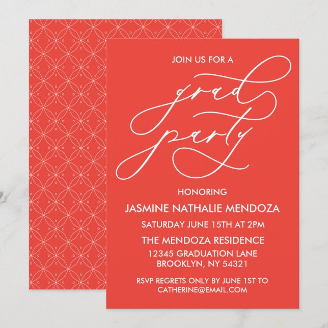 INVITATION SIMPLE DE DIPLÔME DE CALLIGRAPHIE SIMPL (Devant / Derrière)