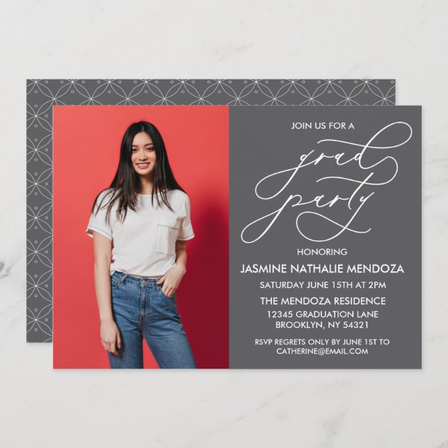 INVITATION SIMPLE DE DIPLÔME DE CALLIGRAPHIE SIMPL (Devant / Derrière)