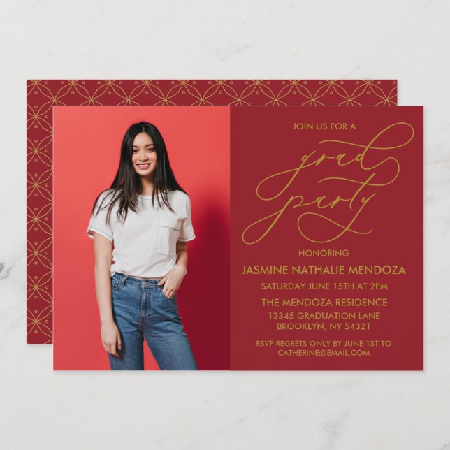 INVITATION SIMPLE DE DIPLÔME DE CALLIGRAPHIE SIMPL (Devant / Derrière)