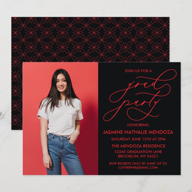 INVITATION SIMPLE DE DIPLÔME DE CALLIGRAPHIE SIMPL (Devant / Derrière)