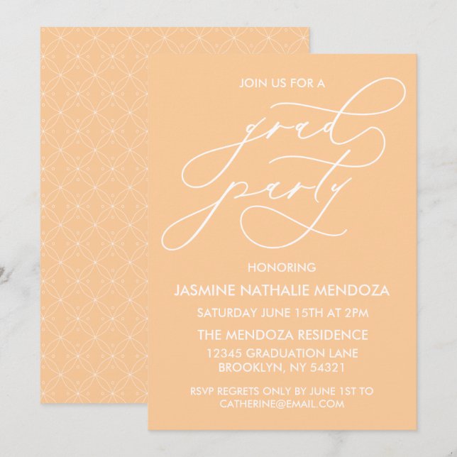 INVITATION SIMPLE DE DIPLÔME DE CALLIGRAPHIE SIMPL (Devant / Derrière)