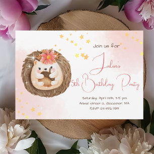 Invitation simple de fête d'anniversaire de hériss
