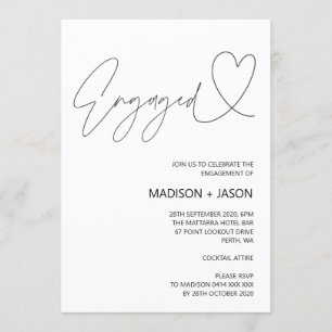 Invitation simple de la partie d'engagement noir e