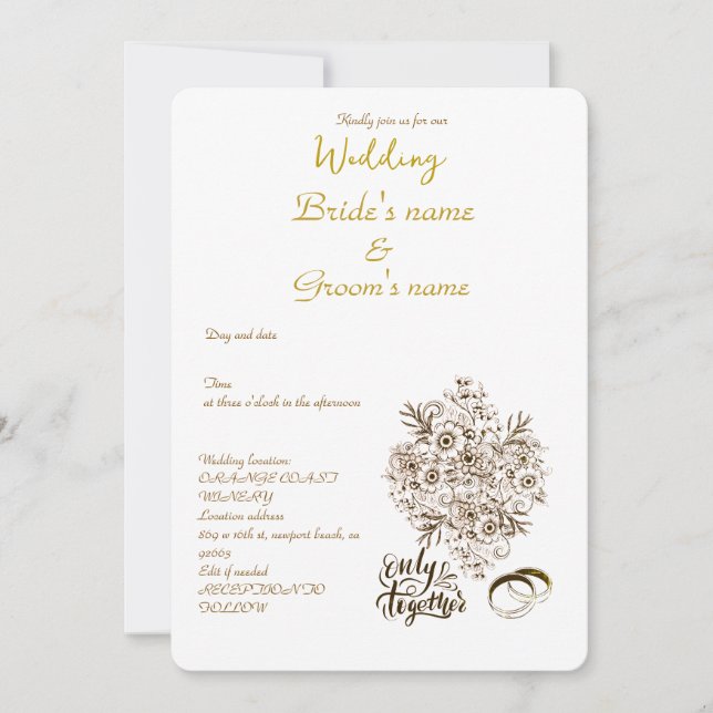 invitation simple de mariage (Devant)