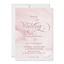 Invitation simple de mariage pivoine rose