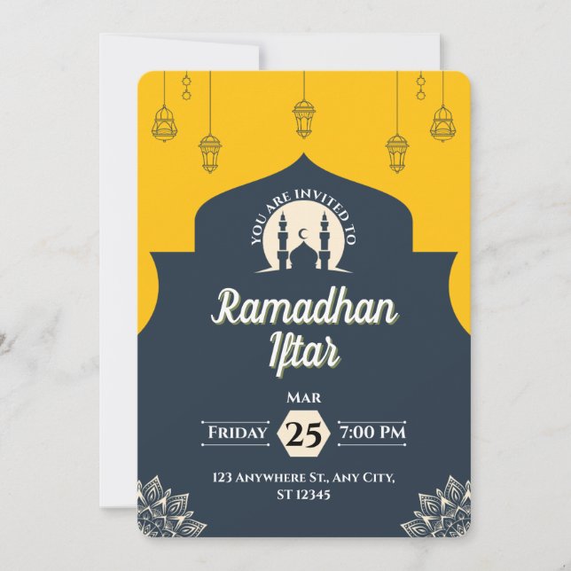 Invitation simple de rupture du jeûne de Ramadan e (Devant)