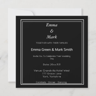 Invitation simple du Carré Mariage Monogramme