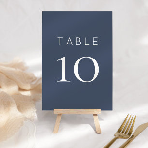 Invitation Simple Dusty Navy Blue Mariage Numéro de tableau