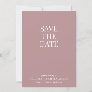 Invitation Simple Dusty Rose Enregistrer la date