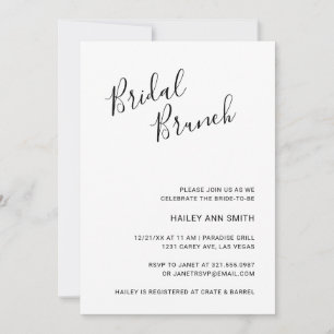 Invitation Simple écriture manuscrite Brunch nuptial