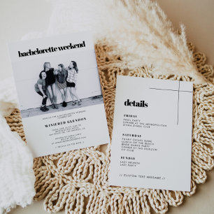 Invitation Simple élégance chic bachelorette week-end photo