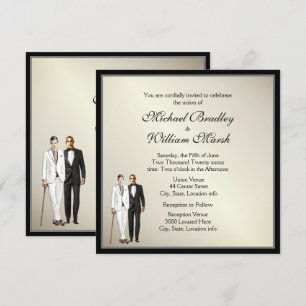 Invitation simple Elegant Antique Gold Wedding