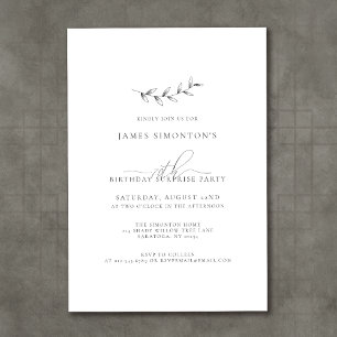 Invitation Simple élégant Botanique 70e anniversaire