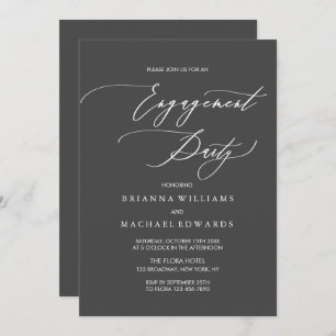 Invitation Simple Elegant Calligraphy Engagement Party