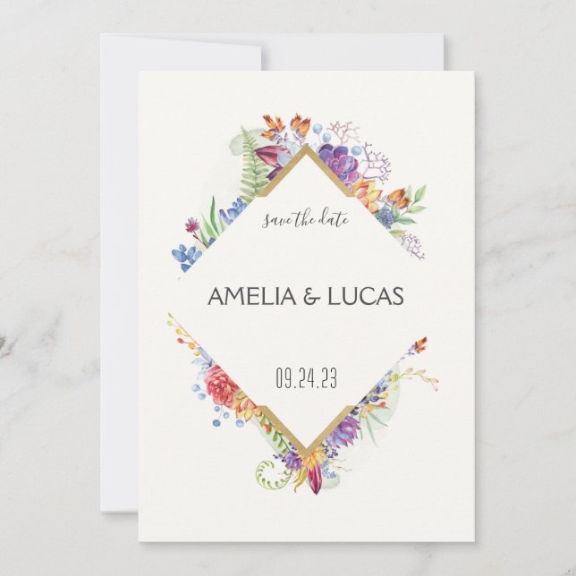 Invitation Simple Élégant Feuilles Floraux Mariage Enregistre (Devant)