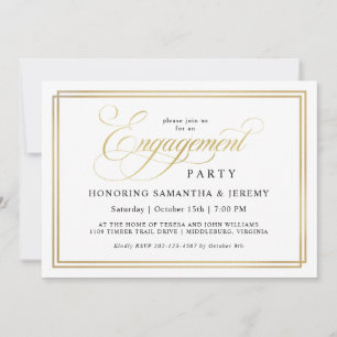 Invitation Simple Elegant Gold Calligraphy