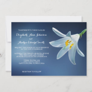 Invitation Simple Elégant Mariage Lily Blanche