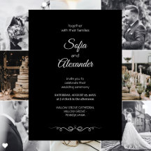 Simple Élégant Mariage Minimaliste Noir & Blanc