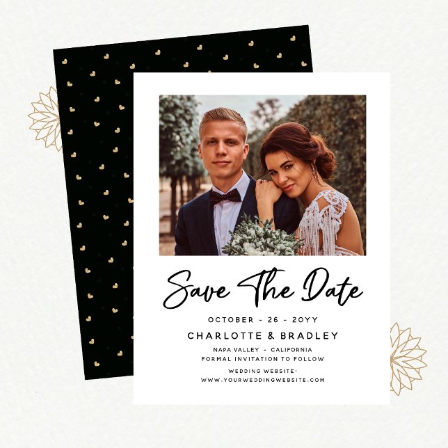 Invitation Simple élégant Mariage photo de script moderne (Créateur téléchargé)
