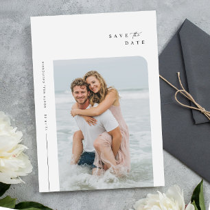 Invitation Simple Élégant Mariage Photo Sauvegarder La Date