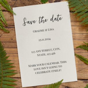 Invitation Simple Élégant Marquer votre calendrier Enregistre