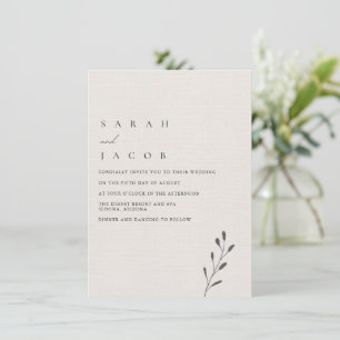 Invitation Simple Élégant minimaliste Mariage botanique
