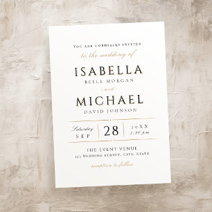 Invitation Simple élégant moderne classe Luxury mariage Invit