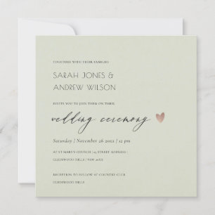 INVITATION SIMPLE ÉLÉGANT OR GRAY TYPOGRAPHIE MARIAGE