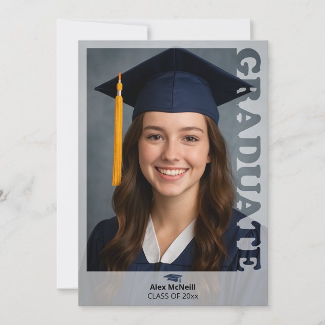 Invitation Simple Elegant Photo Template Graduation (Devant)