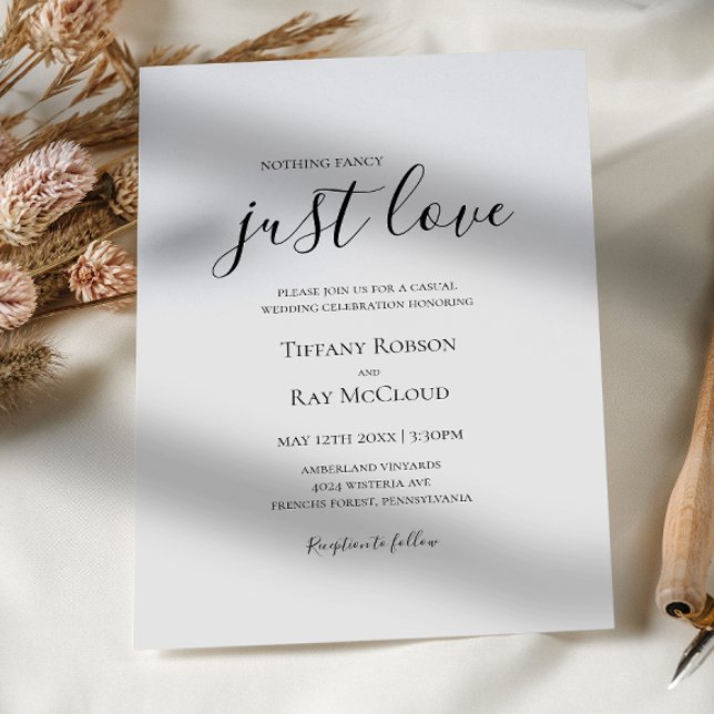 Invitation Simple Élégant Rien de fantaisie Juste Amour Maria (Créateur téléchargé)