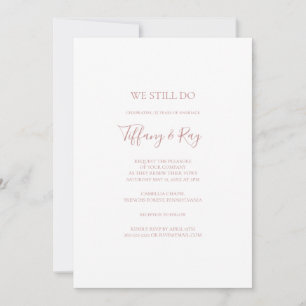Invitation Simple Elegant Rose Or Nous Faisons Toujours Vow R