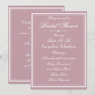 Invitation Simple Élégant Rose Poussiéreuse Froid Chic Baby S