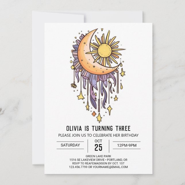 Invitation Simple Elegant Stars Digital Anniversaire (Devant)