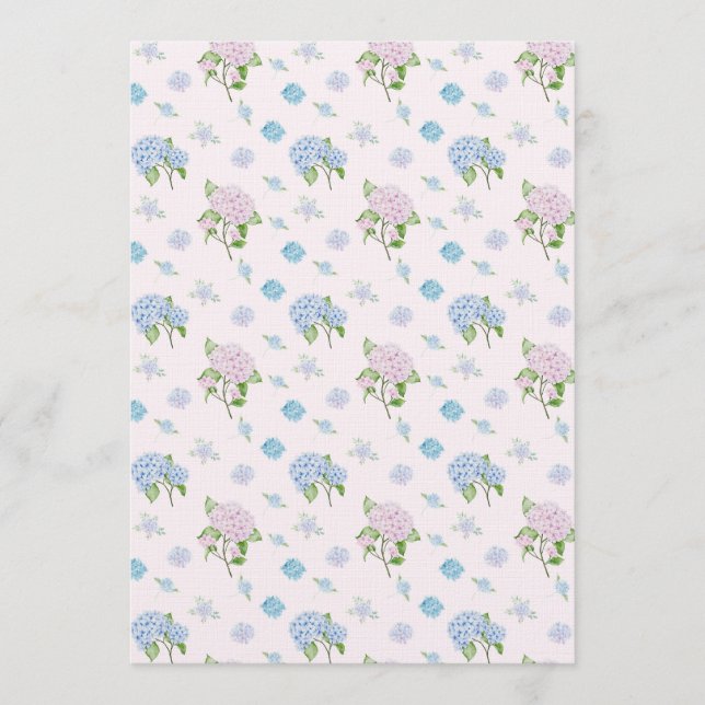 Invitation Simple Elegant Watercolor Hydrangea Flowers (Devant)