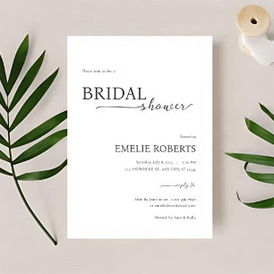 Invitation simple élégante à la douche nuptiale