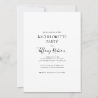 Invitation simple élégante Bachelorette Party