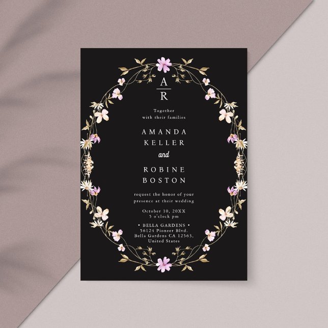 Invitation simple élégante de mariage de fleurs sa (Créateur téléchargé)